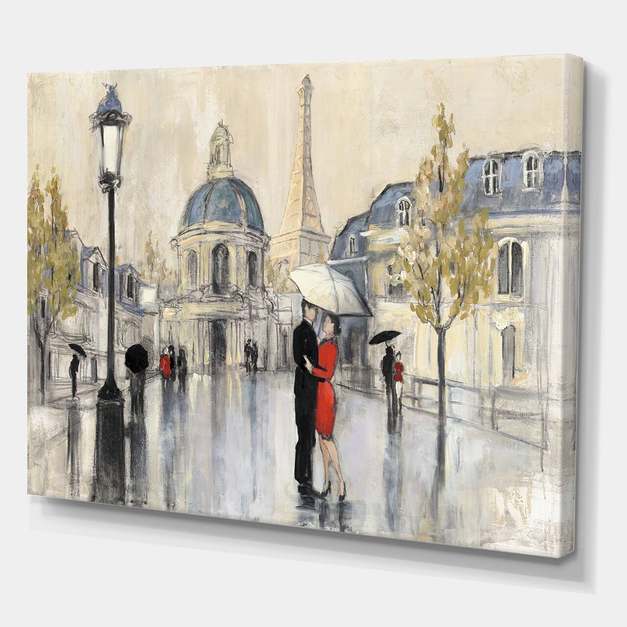 Designart - Love in Paris I - Romantic French Country Gallery-wrapped Canvas